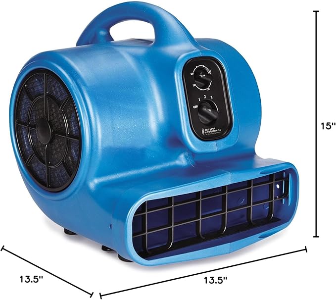 PetEdge Master Equipment Blue Force Air Dryer with Cage – Quiet Pet Fur Dryer Offers 3 Speeds Up to 2,000 CFM, 0.33 HP