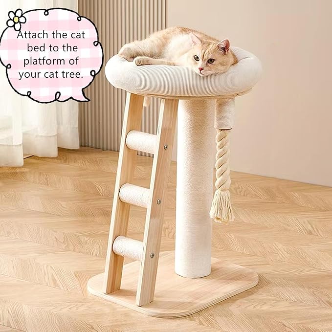 SHENGOCASE Round Cat Tree Tower Accessories Replacement Parts, Round Donut Cuddler Cat Dog Cushion Bed Add-ons for Plaform Perch Shelves (18")