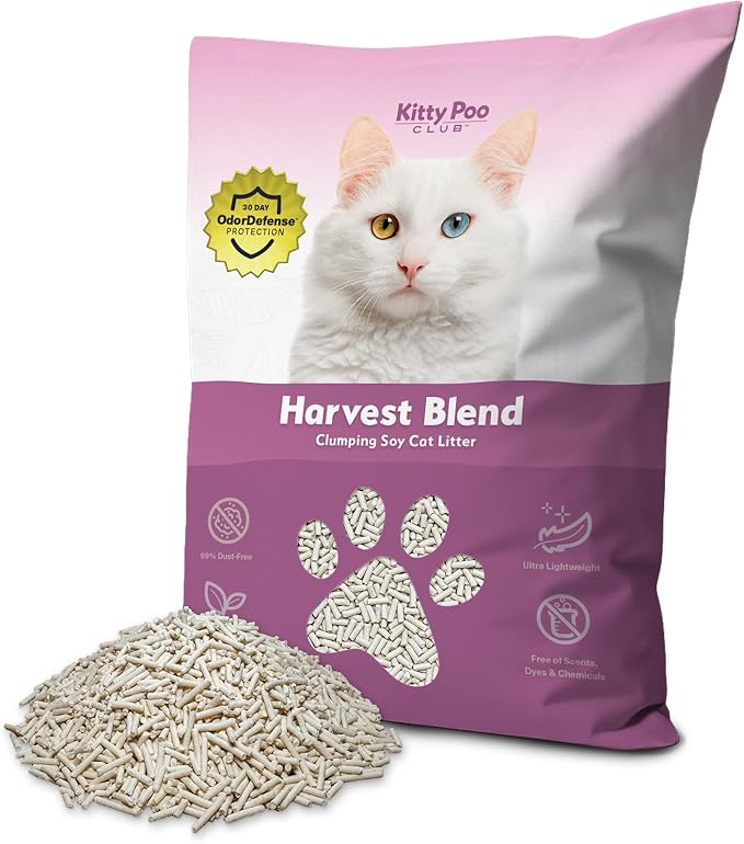 Kitty Poo Club Advanced Soy Cat Litter – Natural Plant-Based, Unscented, Fast Clumping, Flushable, Low Tracking, 99% Dust-Free