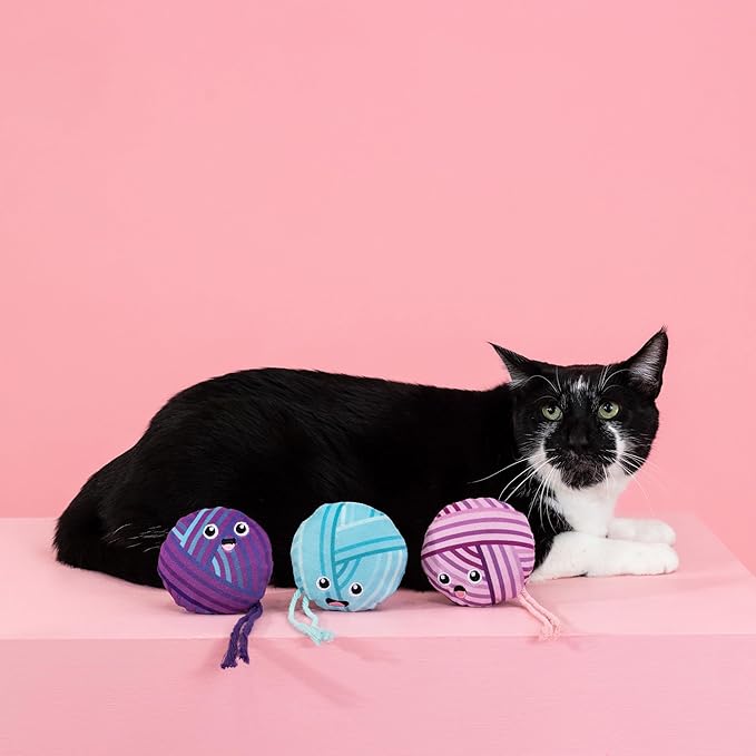 Fringe Studio Plush Cat Toy Set, Time to Unwind, Mini 3 Piece Set, Pet Shop Collection (904030)