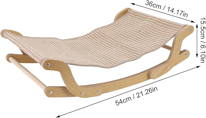 Cat Scratcher Bed for Indoor Cats Hammock for Scratching Pad House Bed Furniture Protector for Large Cats Scratcher Lounge, Wooden Cat Furniture