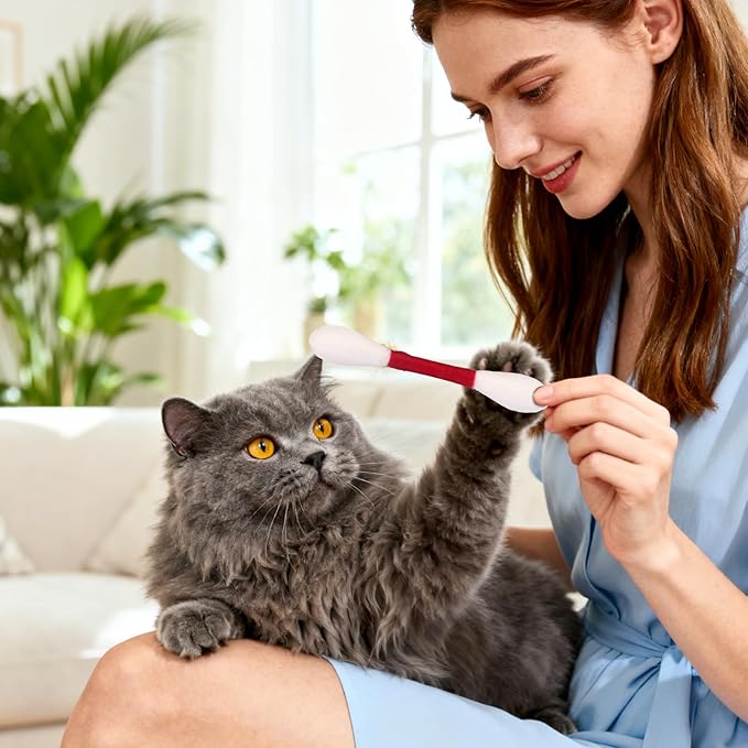 6 Pk Cotton Swab Cat Toy with Catnip, Giant Cat Qtip Toy Chew Sticks for Indoor Boredom, Big Interactive Felt Kitty Kicker Play Lover Gift Accessories1 (Mixed)