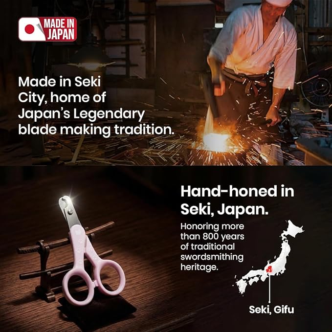 Necoichi Purrcision Feline Nail Clippers | Lever Principle Cat Nail Clipper | Butter-Smooth Cuts | Made in Japan, Seki Swordsmith Craftsman | Stainless Steel Cat Claw Trimmer for Indoor Cats (Lilac)