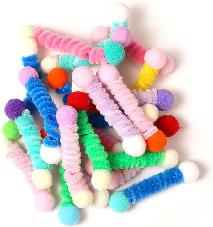 24 Pcs Cat Springs Toys Interactive Cat Toy Colorful Cats Spiral Spring Toy Cute Kitten Stuff for Swatting Biting Hunting Pouncing Kitten Toys