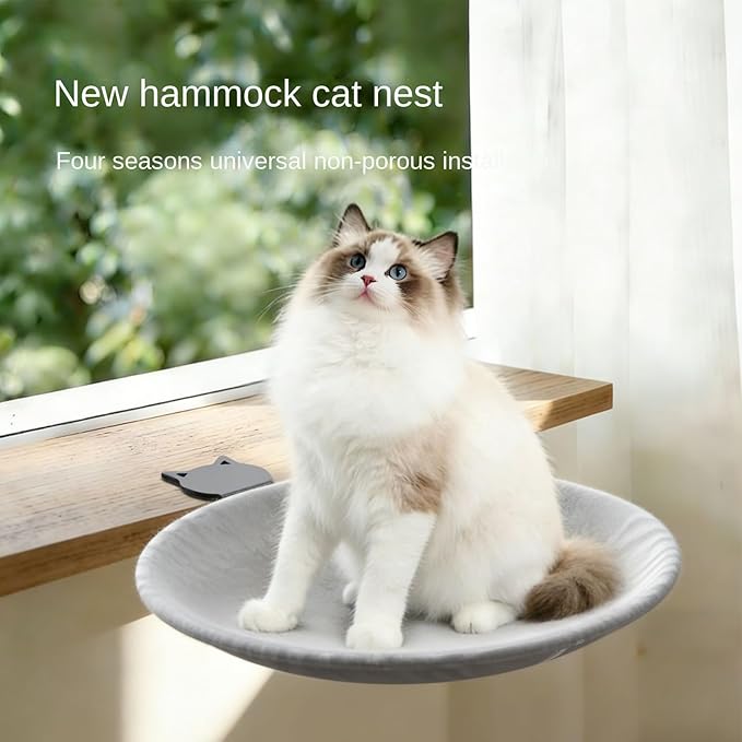 Cat Desk Bed Hammock - Clip On Hanging Nest, Washable Cover Pet Bed, 60lbs Load Capacity Table Mounted Furniture | Sleeping Climbing Furniture Apartment Home Indoor Table for Cat Comfort Rest