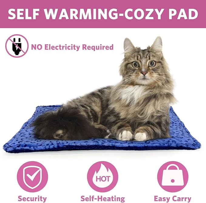 MARUNDA Self Warming Cat Bed, Super Soft Cat Dog Pet Bed, Super Soft Cat Dog Pet BedThick Fabric, Double-Sided Usable Washable, Non Electric.