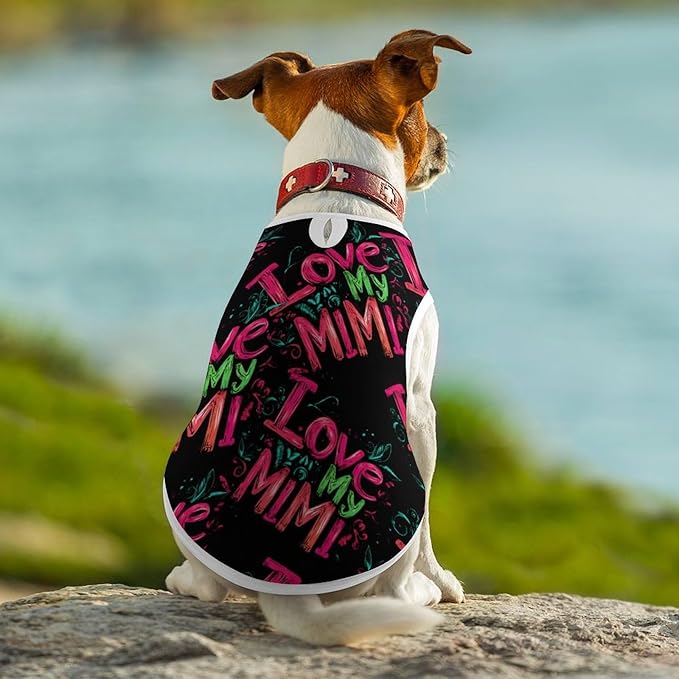 I Love My Mimi Dog Shirts Pet Clothes Cat T Shirt Puppy Vest Lightweight Costume