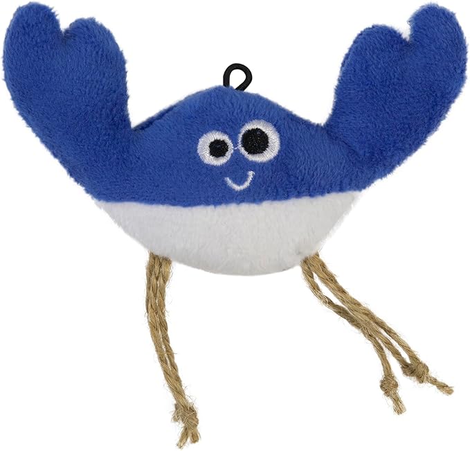 Mad Cat Be Bright Light-Up Crab Catnip & Silvervine Cat Toy | Touch-Activated LED Plush Toy for Cats | Soft, Durable Interactive Cat Toy for Day & Night Play