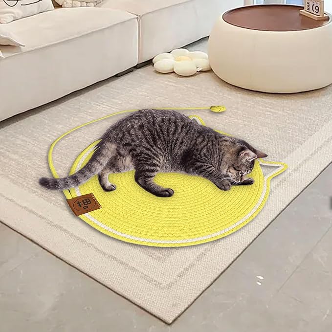 Peiiwdc Cats Interaction Scratcher Board Toy Furniture Protective Pet Rest Bed for, Climbing, Lounging Large Cats Mat