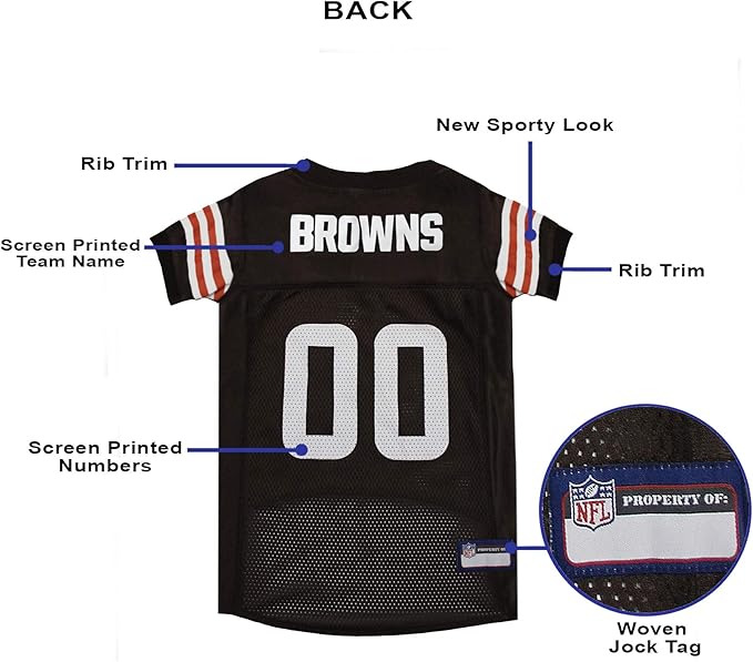 NFL CLEVELAND BROWNS DOG Jersey, Large