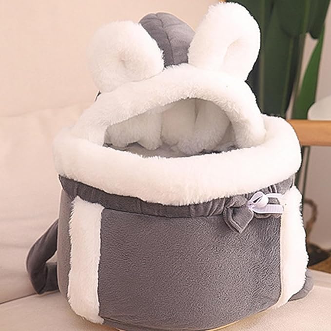 Cat Bag Carrier, Double Pocket Cat Front Pack, Comfortable Sling Carrier with Adjustable Buckle, Cozy Travel Carrier (Grey, Large)