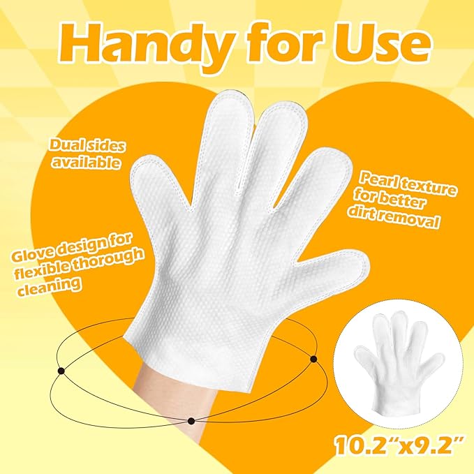 Pet Grooming Gloves (20 Count), Hypoallergenic Deodorizing Wipes for Dogs & Cats - Disposable Bath & Coat Cleaning Gloves for Shiny Fur
