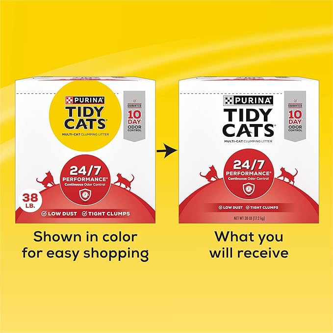 Purina Tidy Cats Clumping Cat Litter, 24/7 Performance Multi Cat Litter - 38 lb. Box
