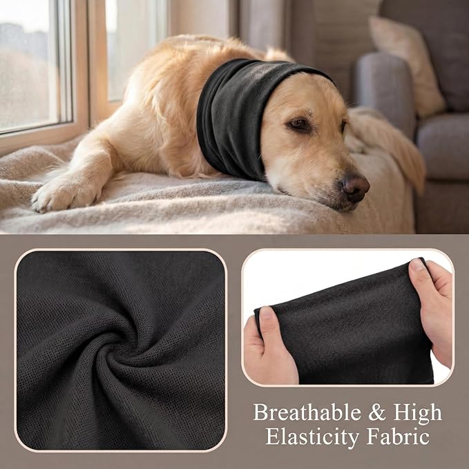 3-Pack Dog Calming Hoodie for Small to Large Dogs Muffs Noise Protection, Anxiety Relief Wrap, Soft Dog Headband for Grooming Blow Drying, Fireworks & Thunder Relief