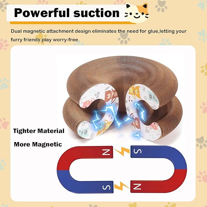 Kitty Kurlz Cat Toys Magic Organ Cat Scratcher Shape Shifting Cat Toy with Catnip Balls Cat Puzzle Toy Accordion Ultimate Interactive Kitten Toys for Indoor Cats