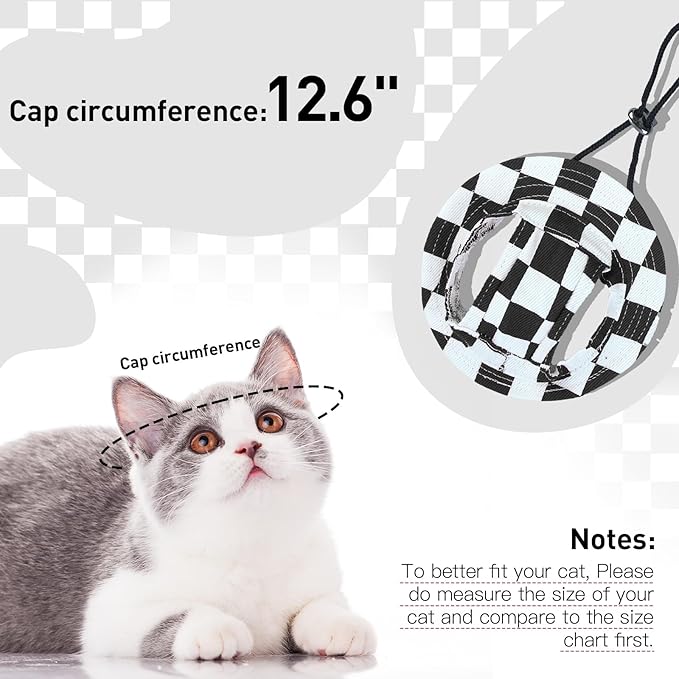 QBLEEV Cat Hats for Cats Only, Sphynx Hat with Ear Hole, Kitten Headwear Mini Sun Sombrero Caps, Summer Cat Cowboy Hats, Pet Chihuahua Sunscreen Baseball Outdoor Climbing Cap Birthday Party
