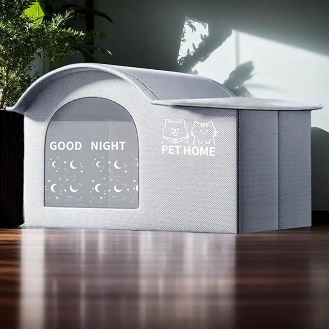 Cooling Cat House,Outdoor Cat House for Summer | Foldable Weatherproof Furniture Cave Dog Bed for Patio Backyard Outside Balcony Garden Summer Indoor Home