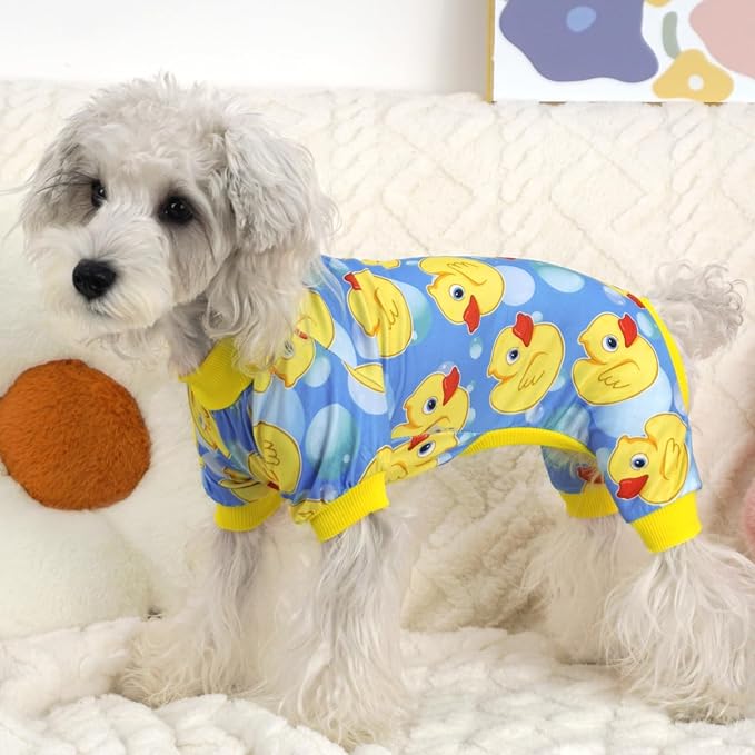 XPUDAC Dog Pajamas for Small Medium Dogs, Strechy Soft Dog Clothes for Dogs Girl Boy Pet Jumpsuit, Cat Onesie-M