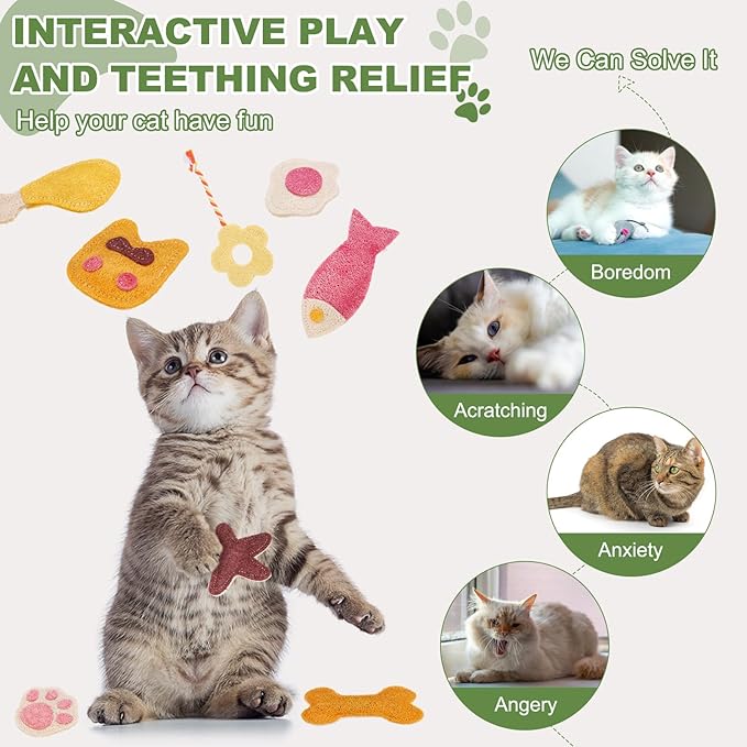 Bite Resistant Catnip Playing, Durable and Interesting, Flower Shaped Cat Teeth Chew Playing Catnip Filled (Yellow White, 4 Pcs), Intended for Bedroom/Balcony/Living Room