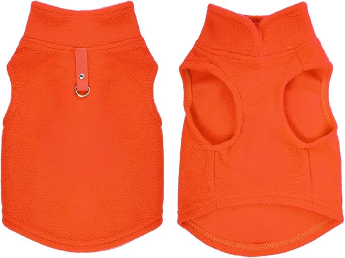 Rbenxia 4 Piece of Rose Red Dog Sweater with Leash Ring Soft Fleece Vest Dog Pullover Warm Jacket Pet Dogs Clothes Winter Dogs Outfits for Small Puppy Cat Pets (Rose Red+Orange+Blue+Purple, Medium)