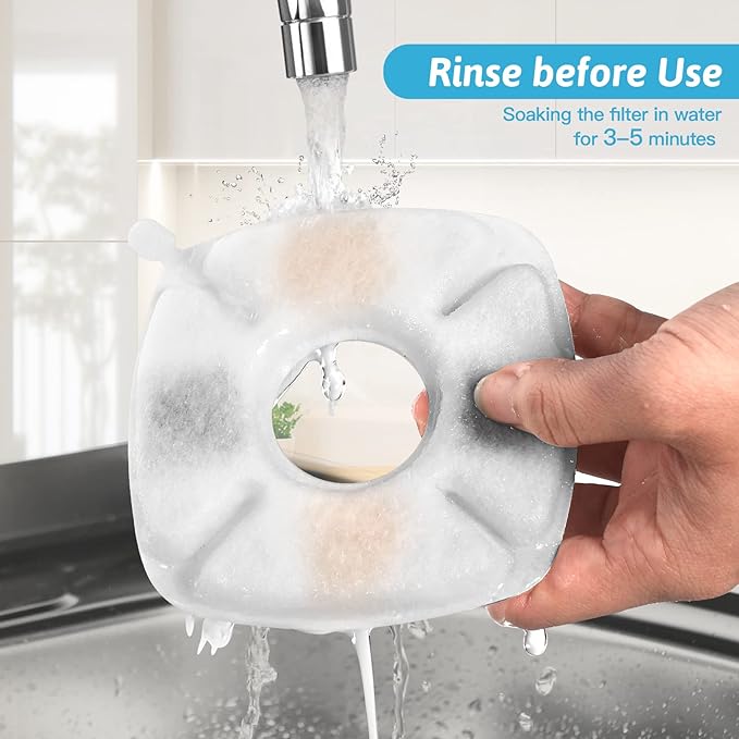 40 Pcs Cat Fountain Replacement Filters 20 Pack Cat Water Fountain Replacement Filters with 20 Pack Pre-Filter Sponges, Pet Fountain Filter Fit for 95oz/2.8L Automatic Pet Fountain Cat Water Fountain