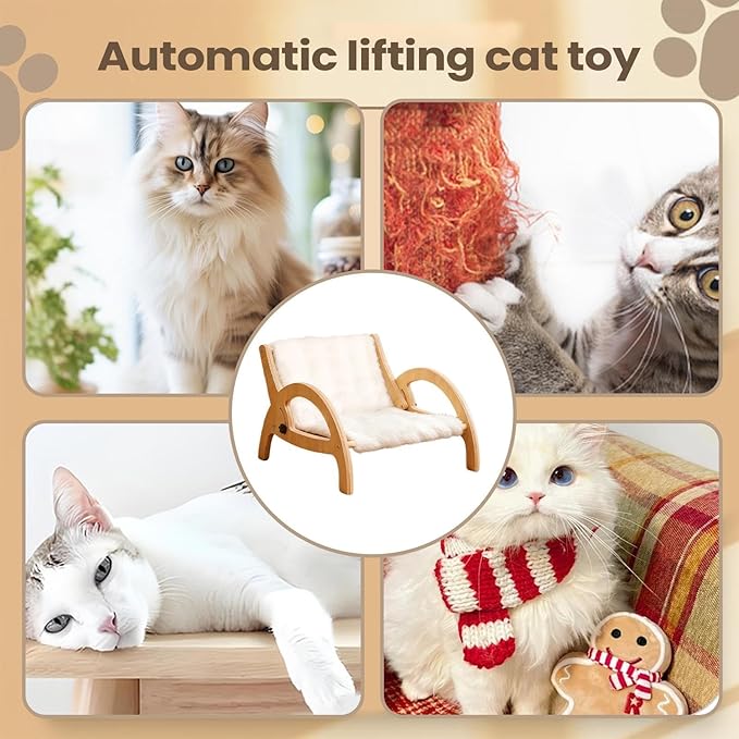 Cat Scratcher Sofa, Adjustable Backrest with Wooden Frame, 43.5x43x27cm, Wooden Cat Scratching Bed, Kitten Scratching Sofa, Furniture and Floor Protection Design, for Indoor Kittens and Cats