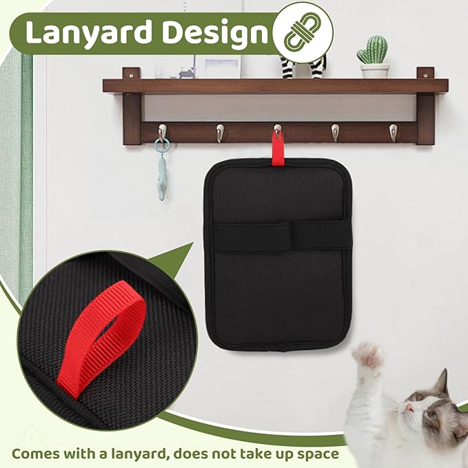 VINGVO Double Sided Pet Grooming Gloves for Cats and Dogs, Pet Hair Removal Gloves for Carpet Couch Clothing Furniture, Washable Reusable Cat Grooming Tool with Soft Velvet Mesh Fabric