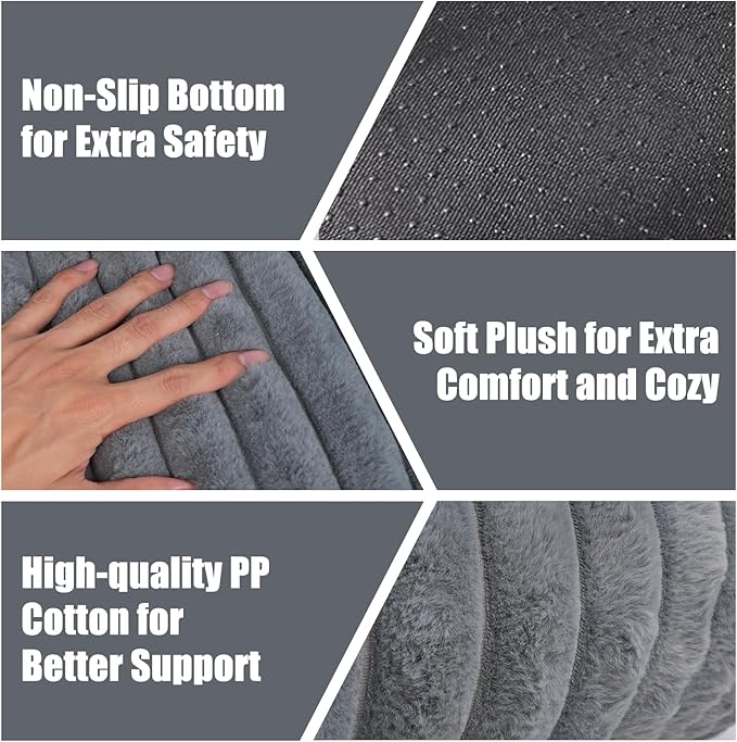 Cat Beds for Indoor Cats, 2 in 1 Cat Cave Bed Kitten Bed for Small Pets, Small Dog Bed with Cover, Pet Bed for Puppy and Kitten with Anti-Slip Bottom-Dark Gray-20 inches