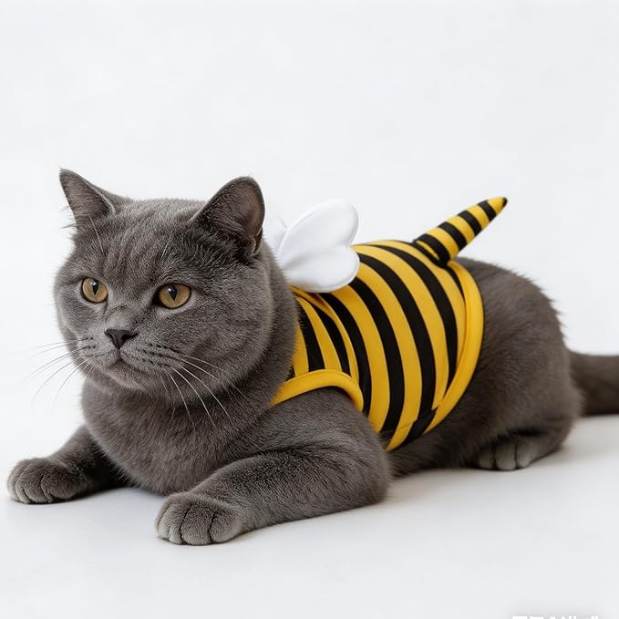 Funny Dog Swimwear Bikini Summer Dog Clothes Beach Swimsuit Puppy Bathing Suit Puppy Vest Cooling Pet Shirt for Small Dogs, Cat Apparel (X-Large, Yellow Bee)