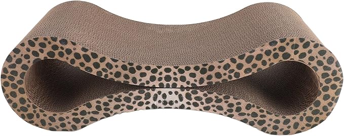 Cat Scratcher Lounge, Corrugated Cardboard Scratch Pad, Extra Thick Ergonomic Design 22.05x8.27x7.09in - Protects Furniture, Reversible Durable Construction, Comfortable Bed for (Leopard Color)