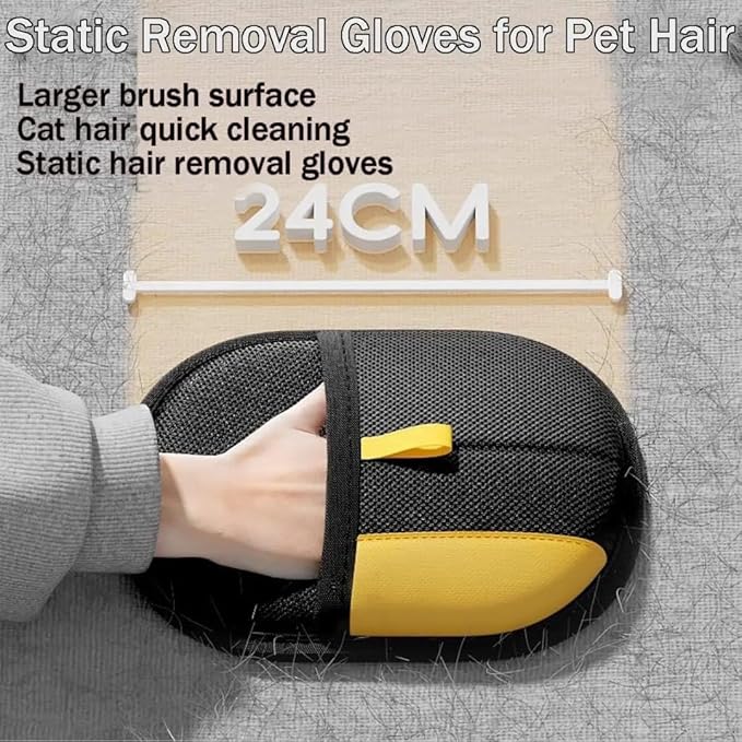Pet Hair Removal Glove for Dogs & Cats –3Pcs– Reusable Electrostatic Grooming Mitt for Dogs & Cats, 5-Finger Pet Hair Remover for Furniture, Couch, Carpets, Clothing & Laundry