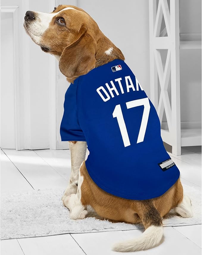 Pets First MLBPA Shohei Ohtani Blue Player Jersey #17 Pet Jersey - MLB Los Angeles Dodgers Mesh Players, Size 3XL