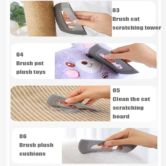 2PCS Mini Pet Hair Remover | Edge and Corner Cleaner, Pet Hair Brush Sheet for Cat Dog Rabbit Kitten Sofa Bed Carpet Rake Rug Fabric Couch Furniture & Car Interiors