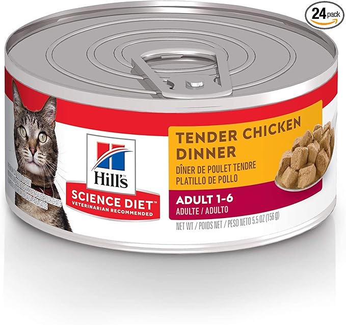 Hill's Science Diet Adult 1-6 Wet Cat Food, Chicken Stew, 5.5 oz. Cans, 24-Pack