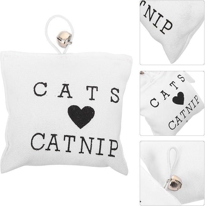 Milisten Catnip 3pcs Embroidered Canvas Catnip Bags Kitten Chew Teeth Cleaning Random Colors for Indoor Cats and Kittens