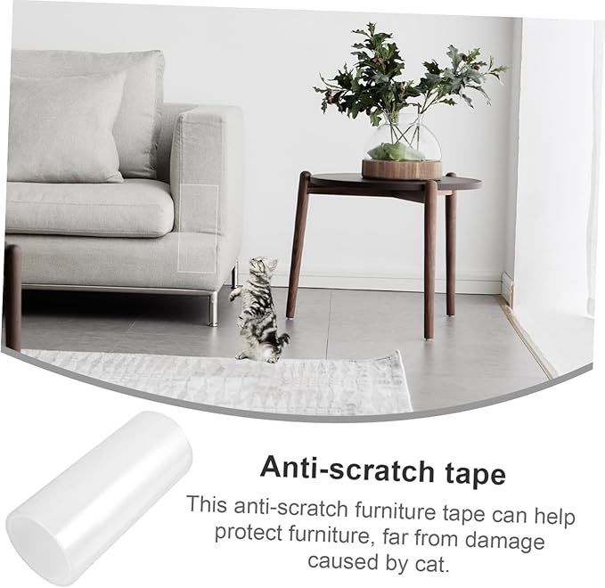 Gatuida 1roll Cat Scratch Protector Tape Transparent Heavy-Duty Adhesive for Furniture Easy to Cut Safe for Pets and Humans for Sofas and Beds