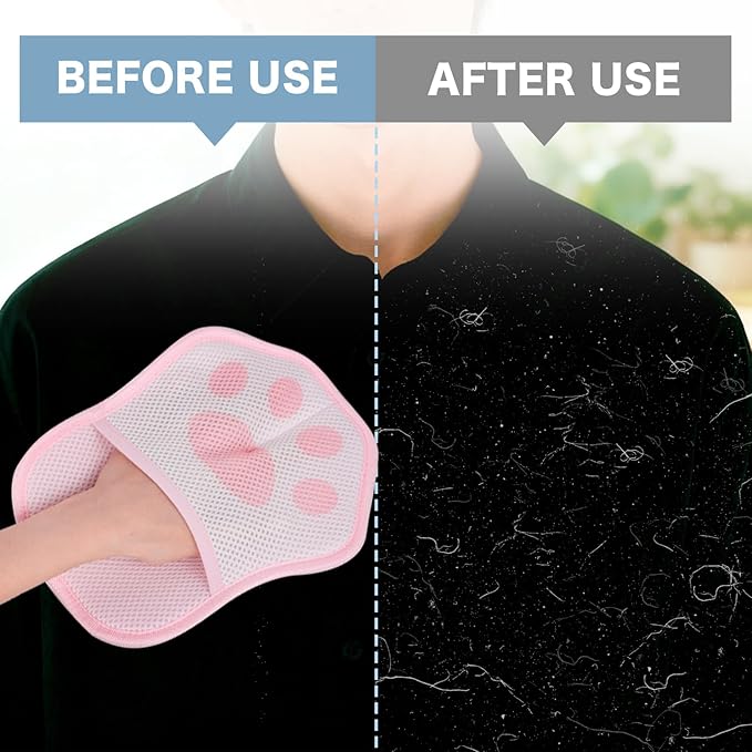 2Pcs Pet Hair Remover Glove for Cats Dogs Grooming Gloves, Electrostatic Pet Hair Removal Glove Reusable The Magic Brush Pet Hair Remover Suitable for Clothing, Sofa, Carpets, Car Seat, Cat Claw