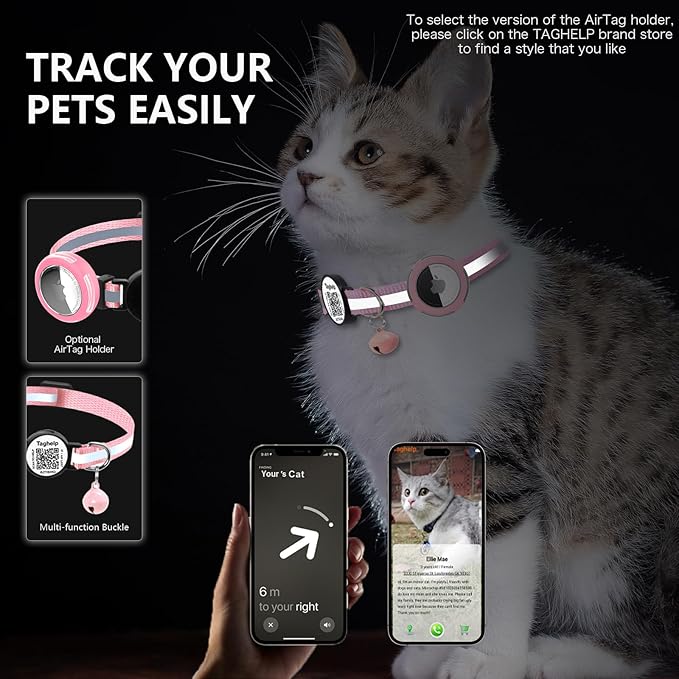2 Pack Solid & Safe Safety Kitten Collars with Smart QR Code ID Tag for Girl Boy for Cats, Pet Collar, Breakaway Cat Collar,Silent, Lightweight,Durable QR Code Pet ID Tags (Blue)