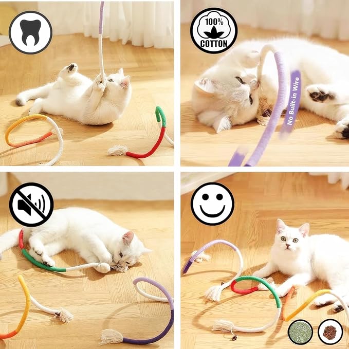Cat Toys 21PCS Catnip Toy for Indoor Kitten Toys Cat Chew Stick for Dental Cleaning Teeth Cat Silvervine Matatabi Rope Treat Kitty Feather Snack for for Kick Molar Scratch Self Play