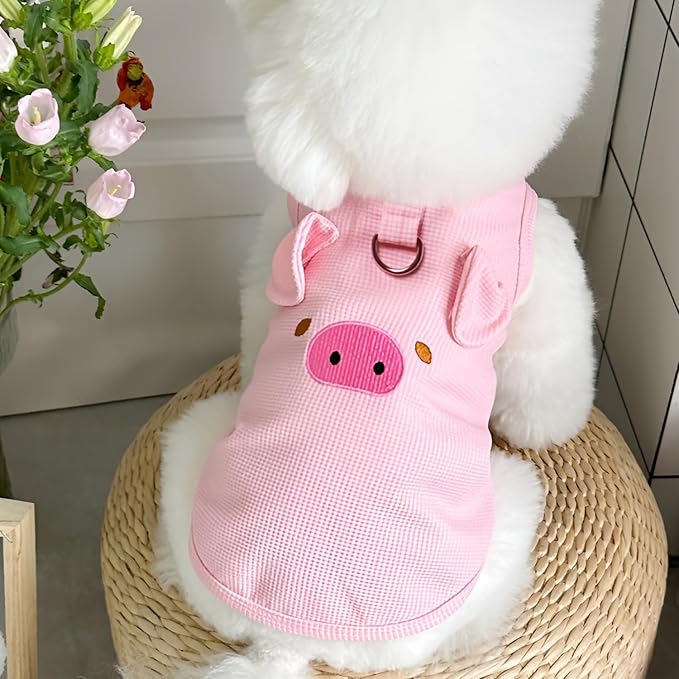 Pig/Panda Printed 3D Cat and Dog Tank Top, Cute Sleeveless Pet Clothing Tank Top for Small and Medium Dogs