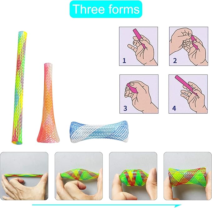 WishLotus Spring Cat Toys, Colorful Cat Spring Toy and Cat Tube Toy Telescopic Cat Mesh Pole Cat Jumping Toy Flexible & Shapable Kitten Chew Toys to Kill Time (10pcs)