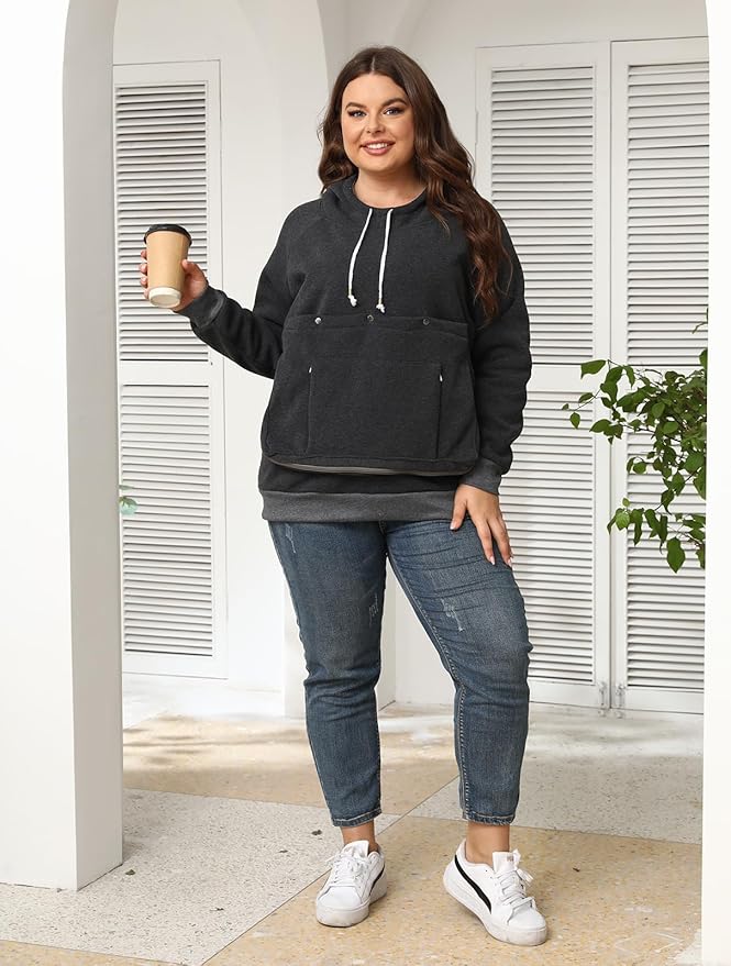 Unisex Cat Pouch Hoodie Long Sleeve Kitten Puppy Holder Hoodies Front Large Pouch Pet Carrier Sweatshirt