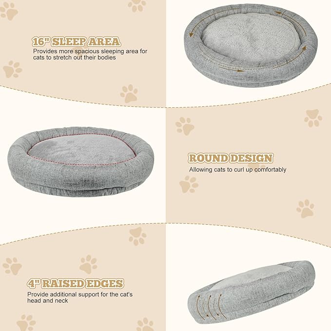 Cuipingoo Cat Desk Bed - 360° Rotating & Adjustable, Supports 40 lbs, Soft Faux Fur with Dual-Sided Reversible Mat, Modern Indoor Cat Nest Furniture for Office Desks and Game Tables, Island Table