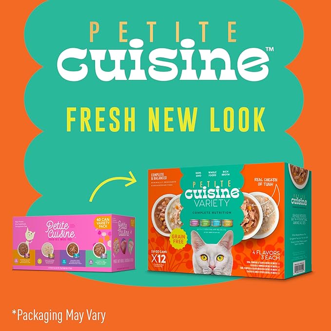 PETITE CUISINE Whole Foods Wet Cat Food, Variety Pack, 2.8 oz. Can (12 Count)