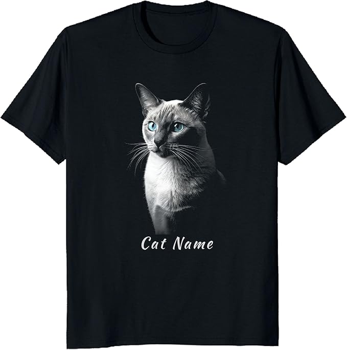 Custom Name Tonkinese Cat Apparel - Premium Unisex Lifestyle Top | Personalized Heritage Cat Owner Gift | Artistic Minimalist Tonkinese Silhouette Shirt