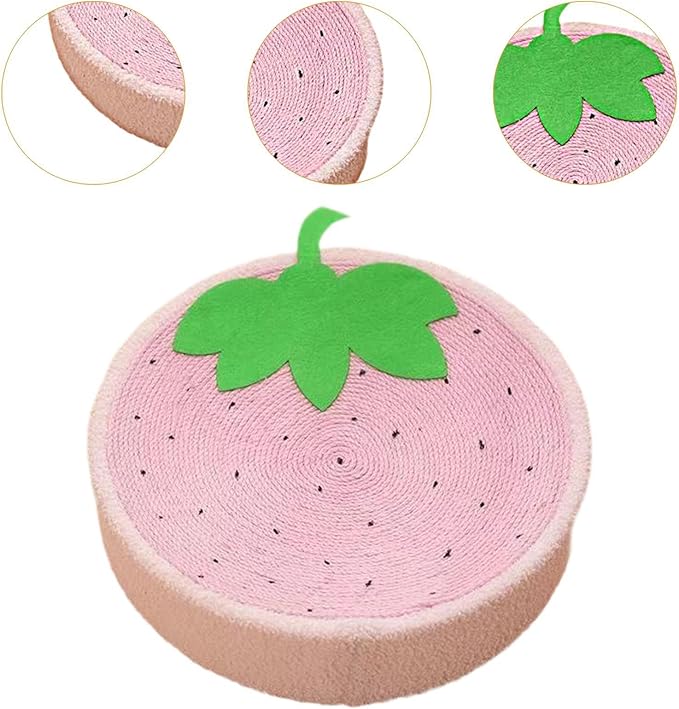 Baoblaze Sisal Round Cat Scratching Board,Scratcher Bowl,Cat Bed,Fruit for, Strawberry