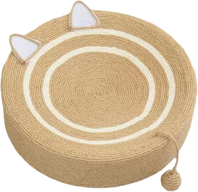 Cat Scratching Board Sisal Oval Scratcher Lounge Bed Antislip Resistant Pad Comfortable Rest Suitable for Indoor Furniture 40cmx