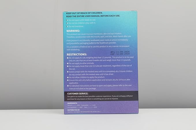 Topical Flea and Tick Product for Cats, 6 Doses, 0.8 mL Each, for Use Only as Directed on Product Label