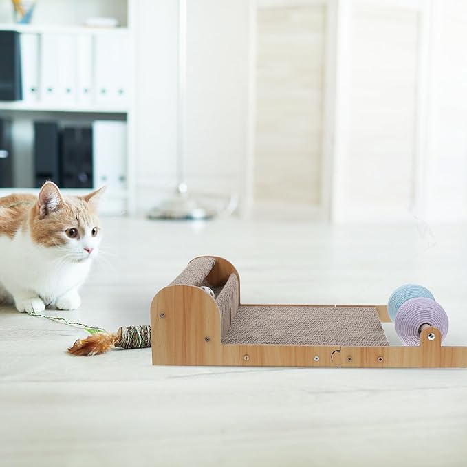 Yardwe Cat Scratcher Sofa Cat Scratch Bed Corrugated Cardboard Scratch Pad Lounger Kitten Grinding Claws Furniture Protector