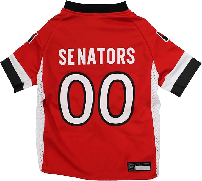 NHL Ottowa Senators Jersey for Dogs & Cats, Large. - Let Your Pet be a Real NHL Fan!